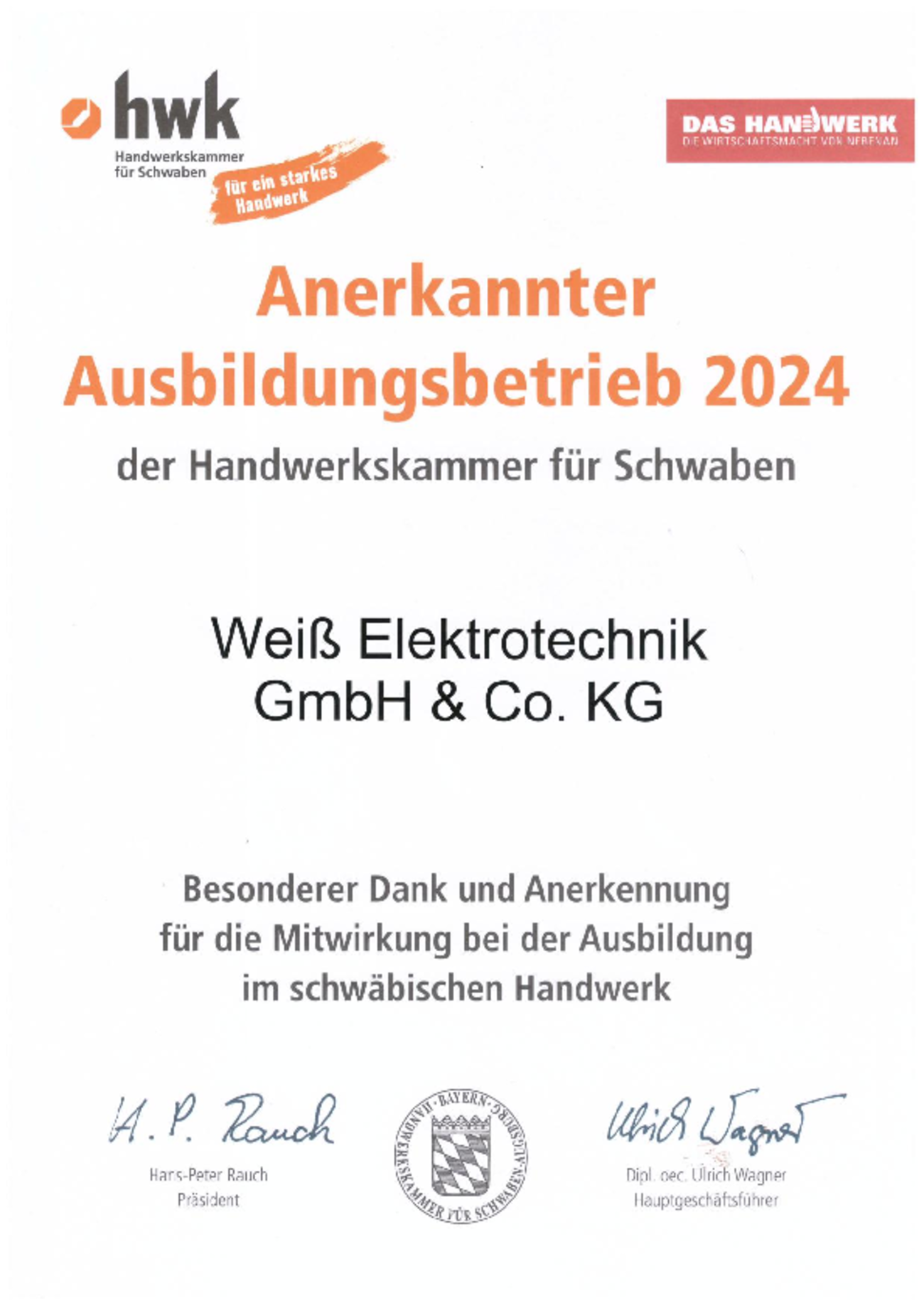 Wir sind bei Weiß Elektrotechnik GmbH & Co. KG in Schmiechen
